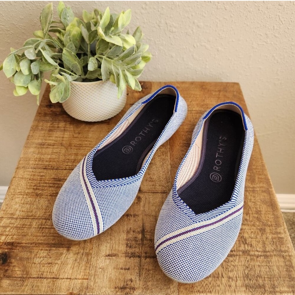 Rothy's Retired Blue Mirror Flats